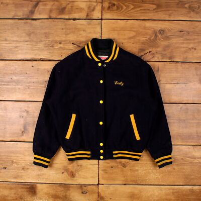 Vintage Fordham Varsity Jacke XL 70er Bomber bestickt Cheerleader USA Made