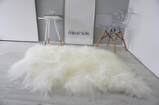 Genuine Icelandic Double Side by Side Sheepskin Rug - Soft Creamy White wool us