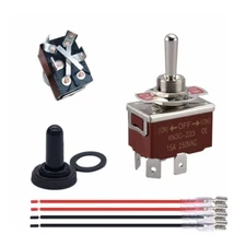 Momentary Reverse Polarity Switch 12V 30A RV Jack DPDT 4 Pin (ON)-Off-(ON) C457