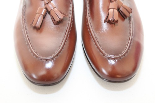 Firenze Atelier Men's Brown Leather Tassel Loafers Slip-on Dess Shoes Size ~11 - Picture 3 of 9