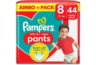 Pampers Baby-Dry Nappy Pants Size 8, 39 Nappies, 19kg+, Jumbo+ Pack