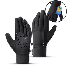 Mens Winter Fleece Warm Gloves Thermal Touch Screen Windproof Gloves with Pocket