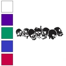 Row of Skulls, Vinyl Decal Sticker, Multiple Colors  Sizes 1003