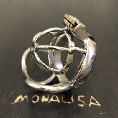 Stainless Steel Male Chastity Cage Device Men Metal Lock Belt Anti-Off Clamp 290