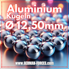 Aluminiumkugeln 12,5 mm poliert aus reinem Vollaluminium 2,8g 1060/1070