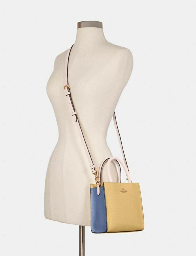 Borsa a tracolla Coach 5691 Mini Cally nuova con etichette in pelle colorblock