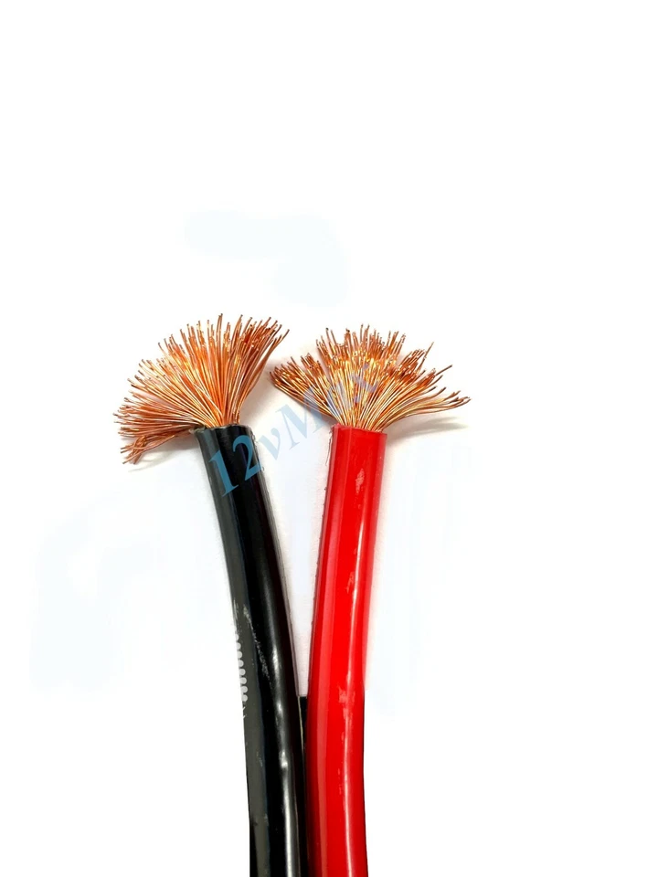 Cable de cobre puro calibre 10 OFC 50 PIES trenzado calidad cable unido rojo/negro Foto 4 de 4