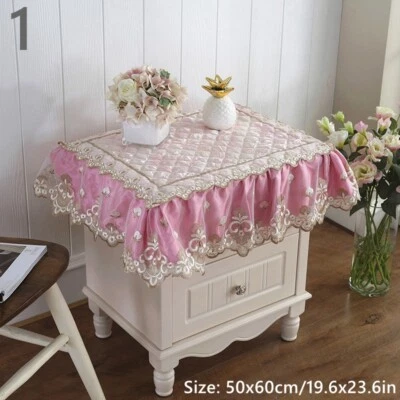 Maison Pièce Housse de Protection Dentelle Floral Chevet Table Tissu Meuble Déco - Photo 1/4