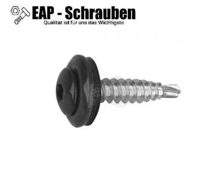 Spenglerschrauben Dichtscheibe Bohrspitze 4,8x35 RAL 7016 9010 9005 3005 8017