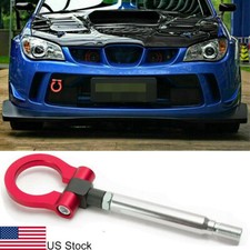 2pcs Jdm Red Track Racing Style Tow Hook Trailer For 2013-2022 Subaru Wrx Sti