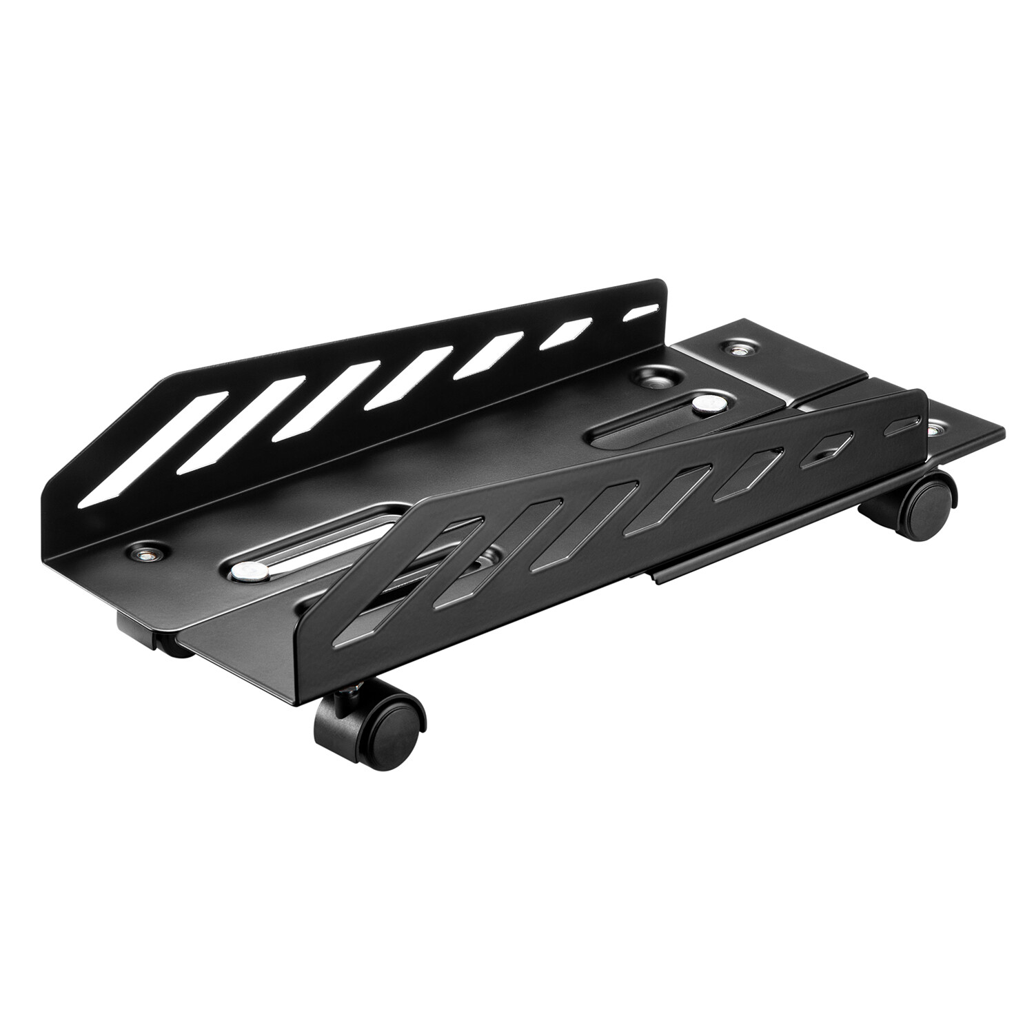 Support unité centrale roulettes noir charge 25kg chariot PC fixe réglable - 3