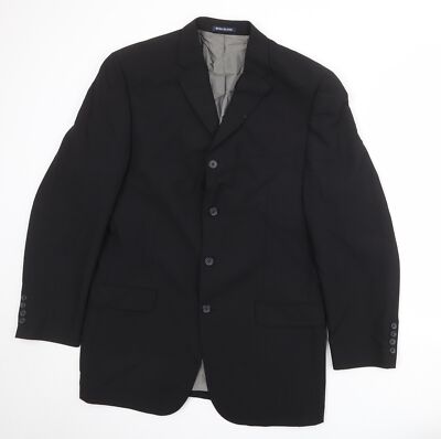 River Island Herren Anzugjacke schwarz Wollmischung Größe 42 Reg