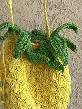 Cute pineapple Cappelli  brand drawstring Bag cross body  Straw Woven