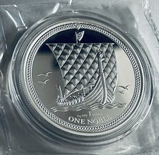 2018 Isle Of Man Viking Longship One Noble 1 oz Silver Coin Proof 89.00 per troy oz