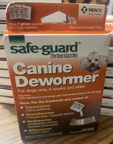 MERCK Safe-Guard Canine Dewormer Three 1g Powder Pouches 10+ LBS Dog  EXP: 11/25 - Picture 12 of 12