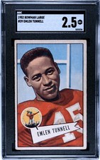 1952 Bowman Large EMLEN TUNNELL Giants #39 SGC 2.5 GD+