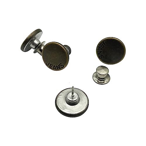 17mm Metal Snap Fastener Buttons - 12 Sets Ideal for Jeans and More