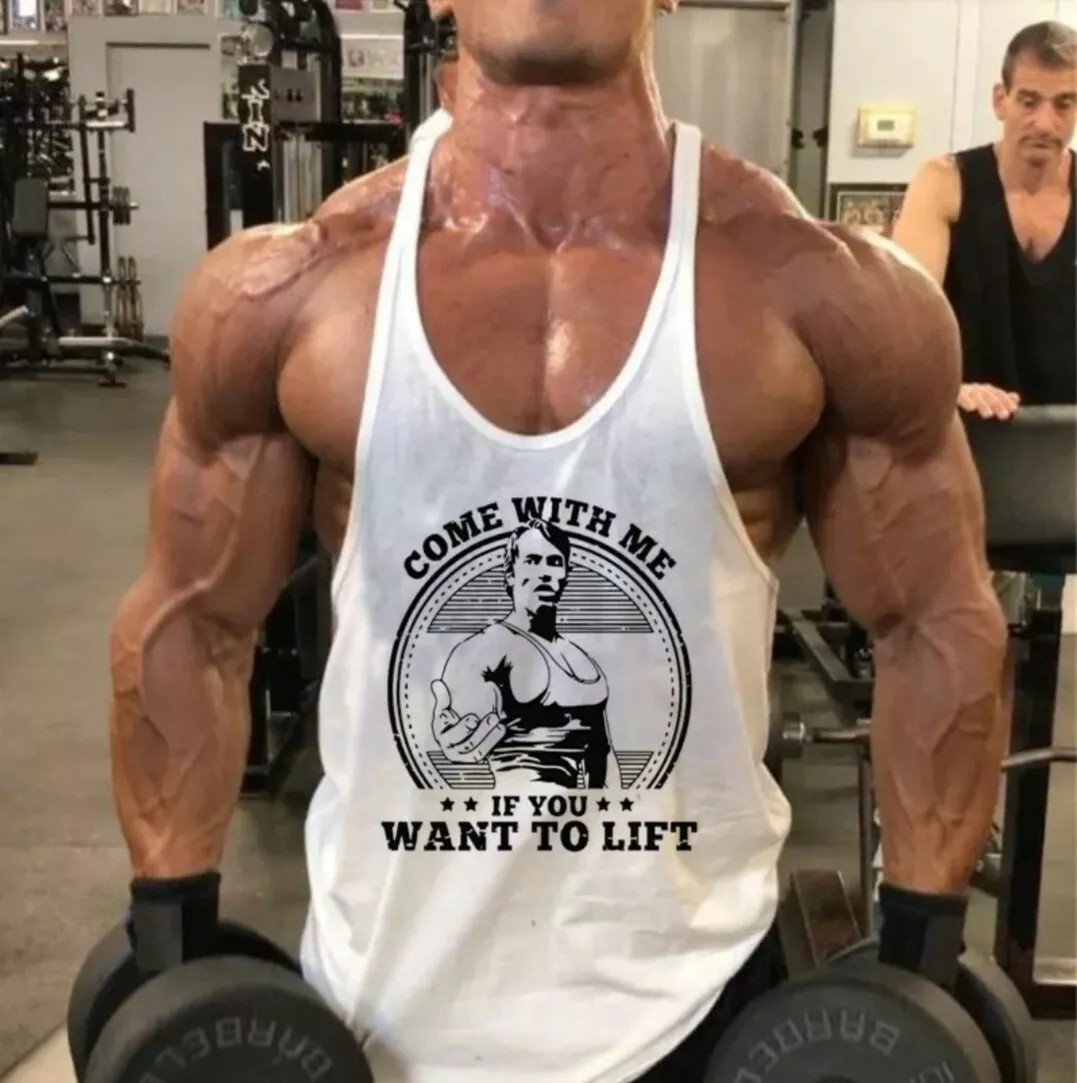 UK S. Muscleguys gym Golds style Arnold logo vest. Men s fitness