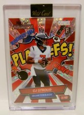 CJ STROUD RC #2 /40 COMIX PLAYOFFS FOOTBALL WILD CARD ALUMINATION 2023