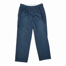 Men  s Brooks Brothers Slacks Pleated Wool Pants 37/31 Navy Blue
