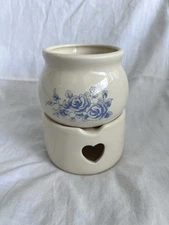 Vintage 1989 WBI Potpourri Warmer Burner - Blue Rose Pattern