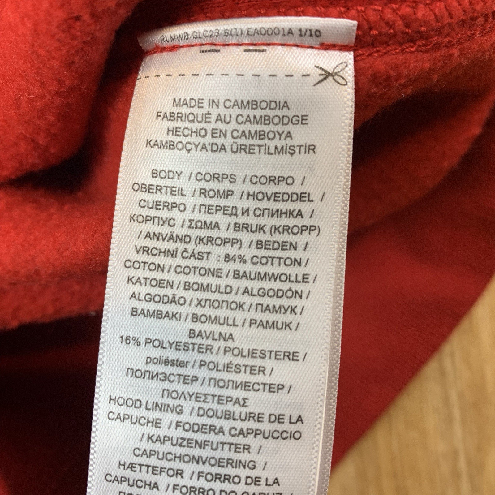 Polo Ralph Lauren Hoodie Men L Red Full ZIp Fleece Sweatshirt Heavyweight thumbnail 4