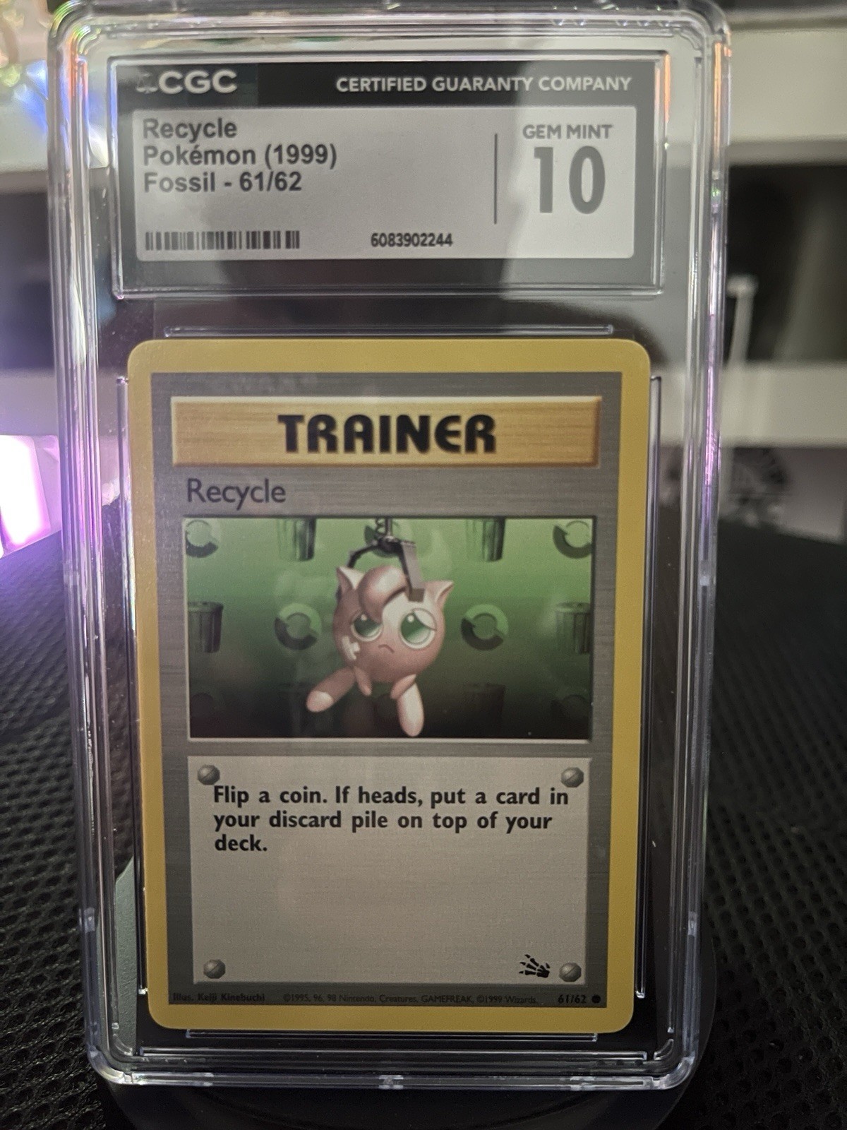 Recycle 61/62 Fossil 1st Edition Regular Common CGC 10 Pokémon TCG