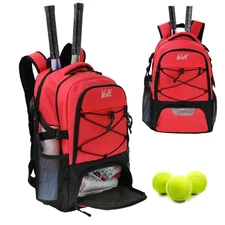 WOLT Tennis Bag - Large Tennis Racket Backpack for Men & Women - Ventilated Shoe