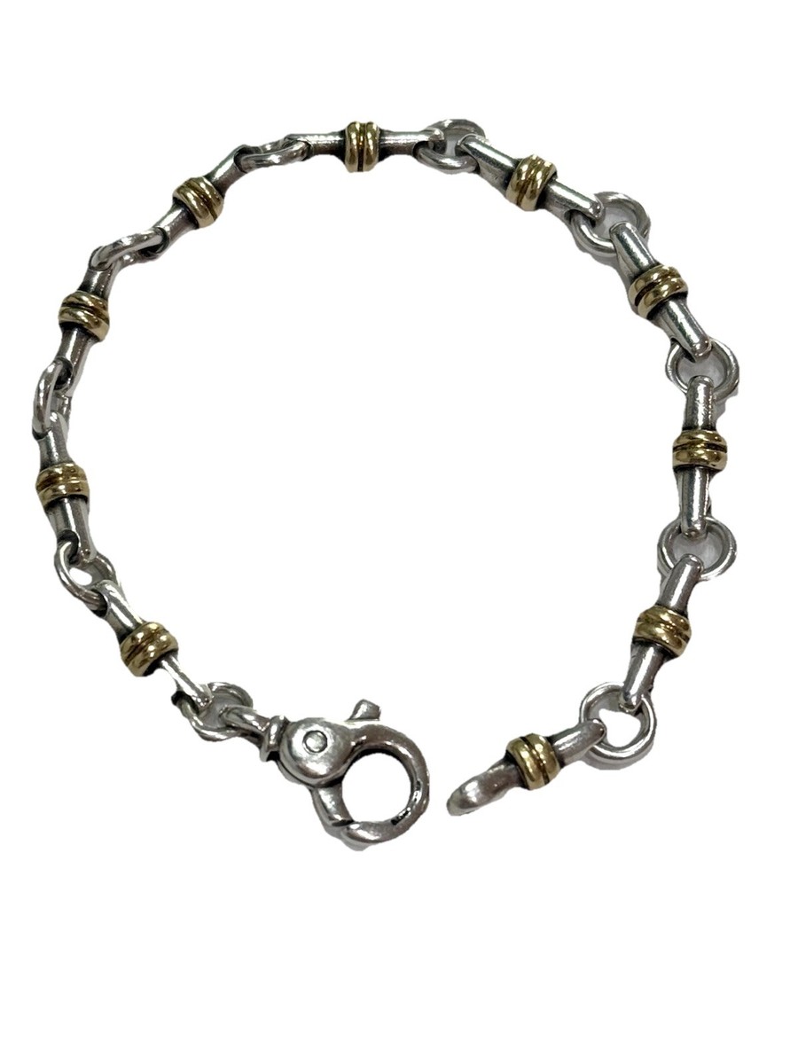 TIFFANY & Co シルバー925 チェイン ブレスレット 18K TIFFANY & CO Bar Link Chain Bracelet 925 Silver & 18K Yellow
