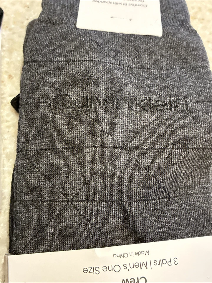 Paquete de 2 calcetines de vestir Calvin Klein Crew para hombre talla única paquete de 7-1 gris negro Foto 2 de 4