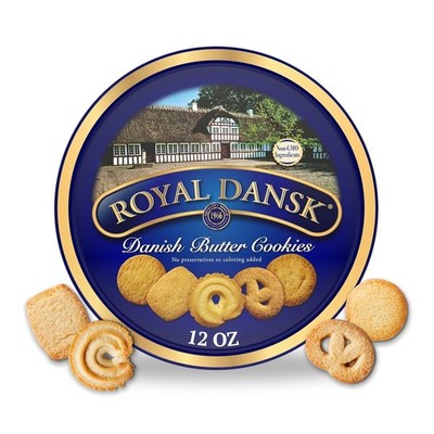 Royal Dansk Danish Butter Cookies, Assorted in Tin, 12 oz