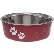 Loving Pets Bella Dog Bowls- Stainless Steel Dog  Cat Bowls - Spill Proof Dog