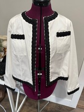 Ming Wang Cotton Blend Blazer Medium