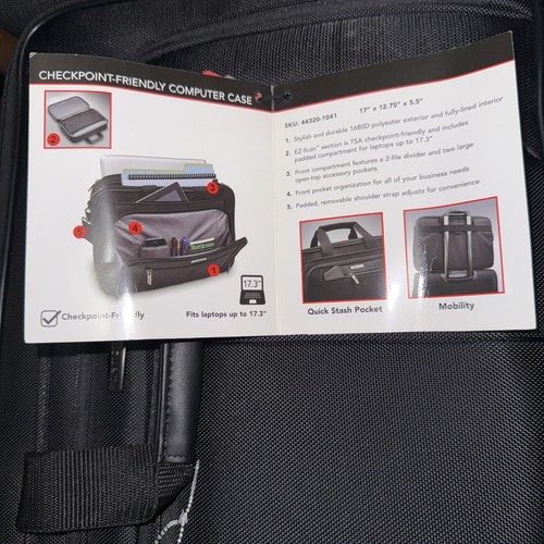 Samsonite Checkpoint Friendly Computer Case 17.3” Laptop - Black NEW - Picture 6 of 6