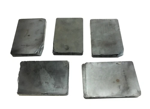 Unmagnetized 6 x 4 x 5/8" Ceramic Ferrite Magnet (Chipped Spots) [Lot of 5] NOS