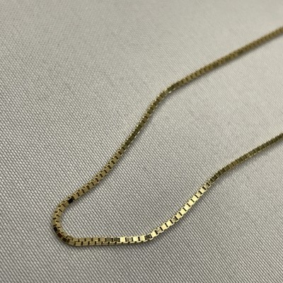 14K Gelbgold Box Kette Halskette 18 Zoll 1 mm massiv Gold Italien 2,63 g
