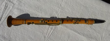 Alte Klarinette Buchsbaum  ca. 58 cm Schild Edmund Paulus Markneukirchen