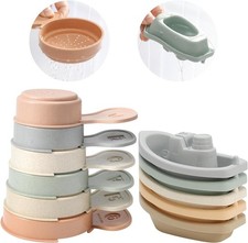 11 Pcs Bath Toys Floating Boats Train with Bathing Spoon, Mold Free Bath Toys