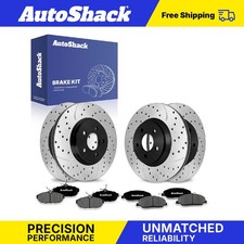 Front Rear Drilled Slotted Brake Rotors Premium Pads For Ford Mustang 2005-2010