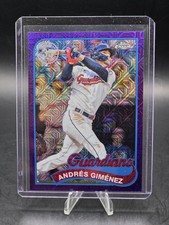 Andres Gimenez 2024 Topps Series 2- 1989 Chrome Silver Pack Purple Refractor /75