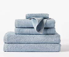 NWT COYUCHI Air Weight Organic Cotton 1 Bath Sheet 2 Hand Towel Stone Blue