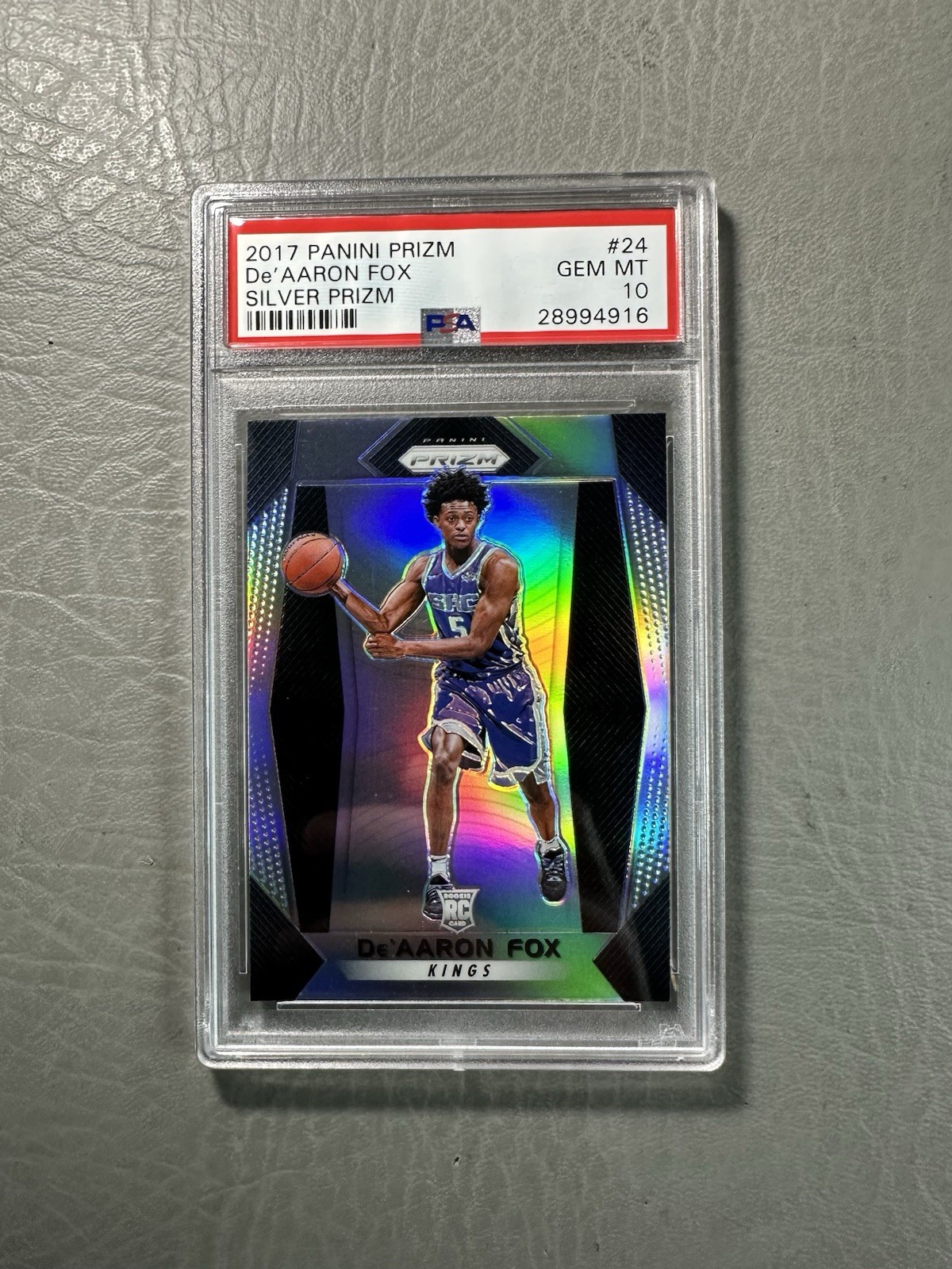 2017-18 Prizm De Aaron Fox RC Prizm Silver Rookie #24 Kings PSA 10 GEM
