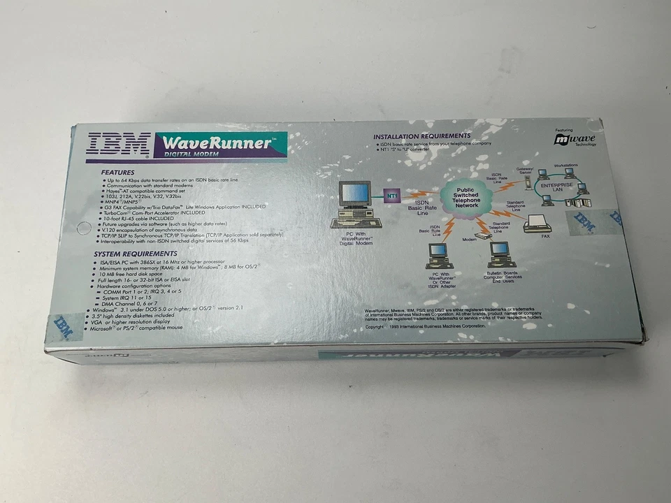 IBM WaveRunner Digital Modem ISDN Card 73G1393 New Sealed - Image 4 of 4
