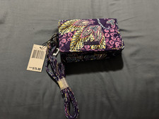 Vera Bradley Zip-Around Floral Wristlet Wallet w/ Strap, Purple Multicolor