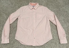 JCP Women’s Button Down Shirt Pink/White Stripes Size Small 100% Cotton
