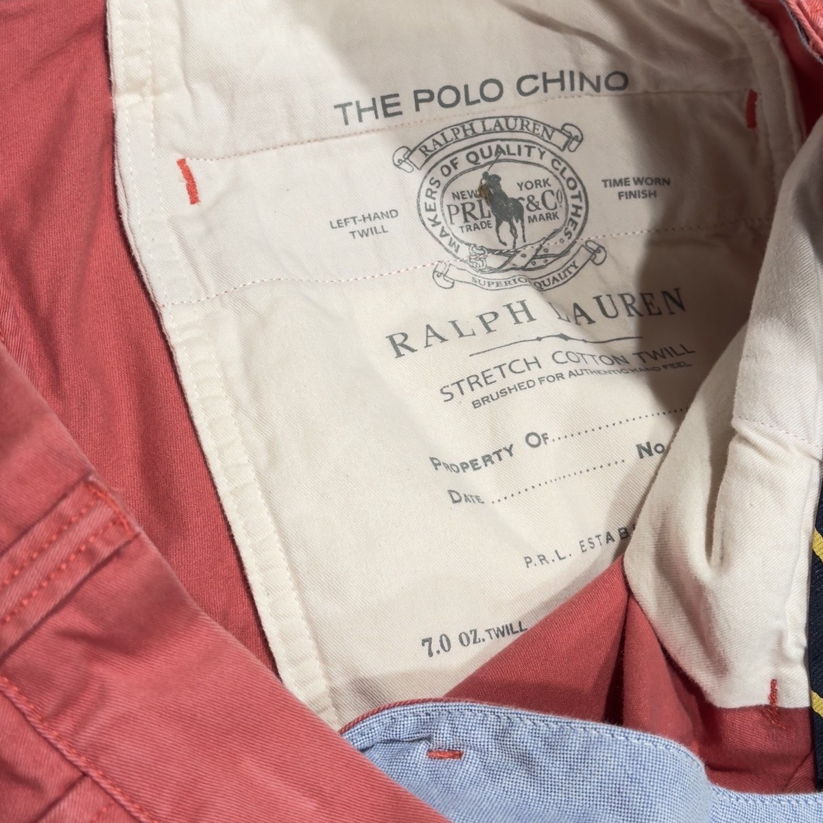 Polo Ralph Lauren Chino Pants Men's 36x32 Salmon Pink Stretch