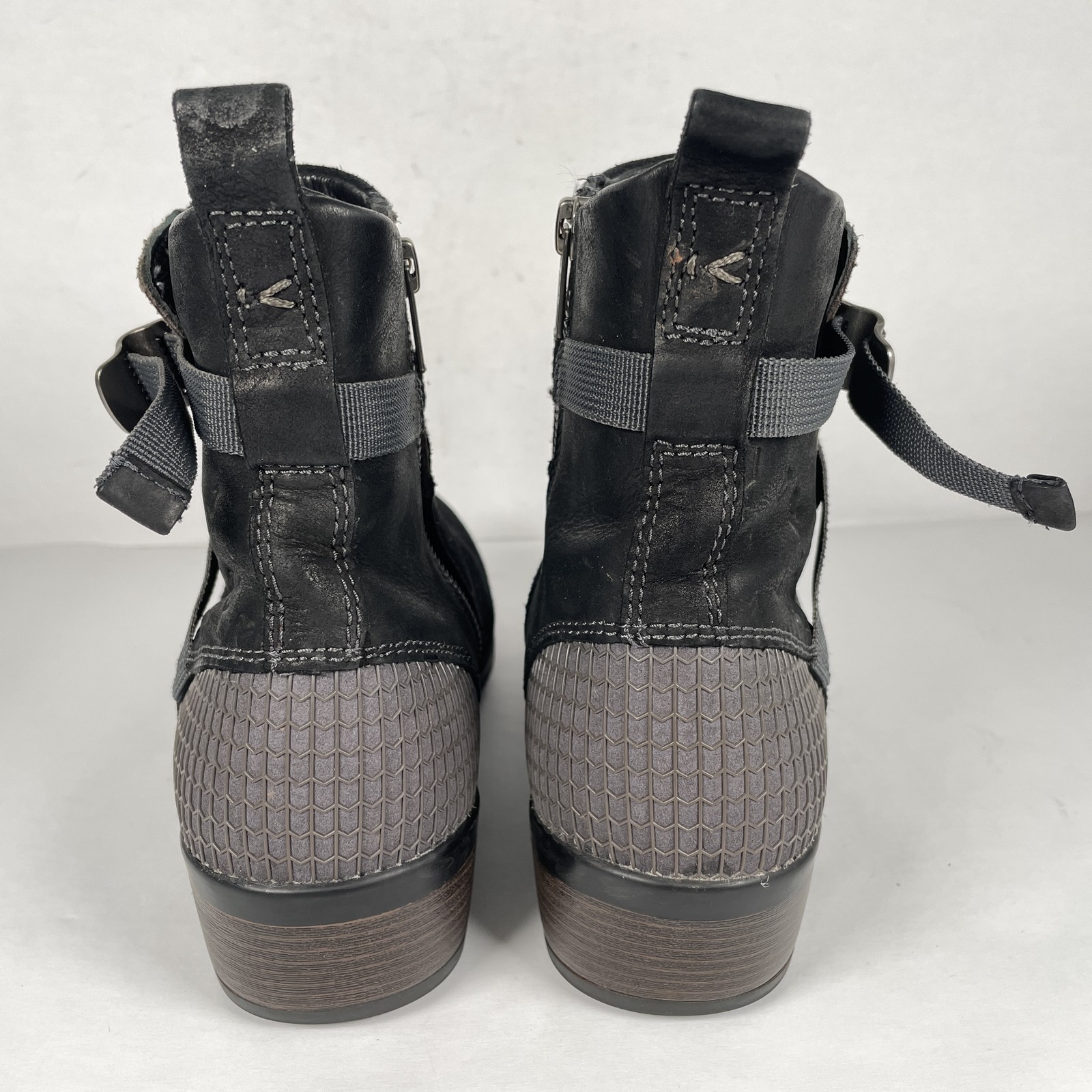 Stivali Keen Morrison donna misura 8 5 neri pelle scamosciata cinturino zip laterale scarpe