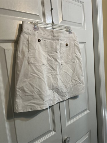 NWT Stella Parker Golf Skort Size L Large White UPF 50 Snap Button Frt Pockets - Picture 2 of 8