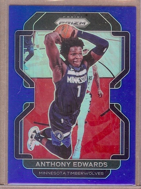2021-22 PANINI PRIZM BLUE PRIZM PRIZM #37 ANTHONY EDWARDS 178/199!!