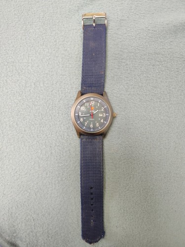 Zeiger sport watch analogue Gent's Date Watch navy fabric strap time